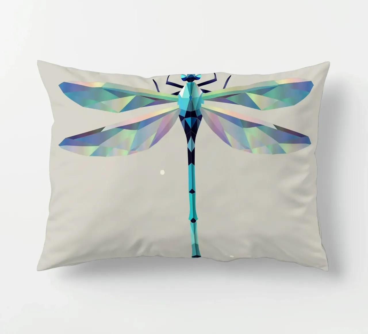 Libellula geometrica - Elegante simmetria in blu cuscino da namosh