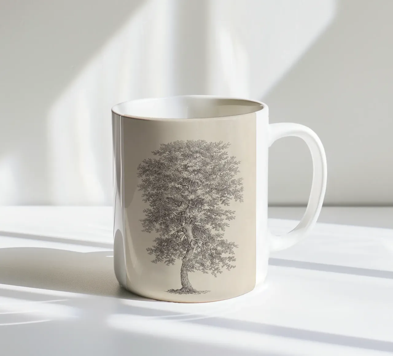 Tree Sketch - Hickory taza de cerámica de apoloprints