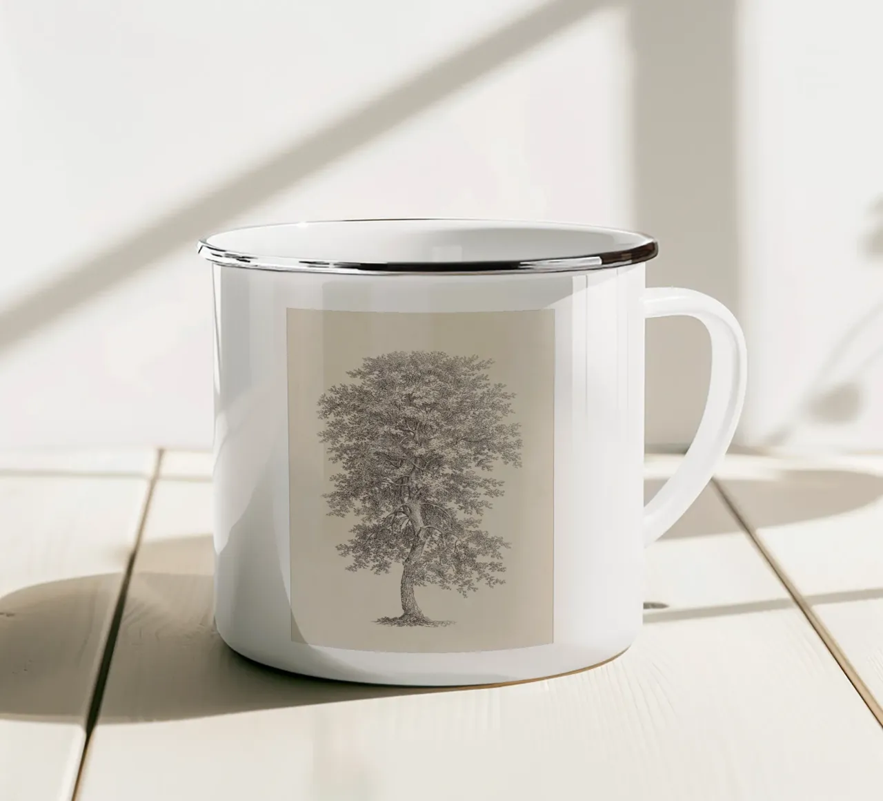 Tree Sketch - Hickory tazza in smalto da apoloprints