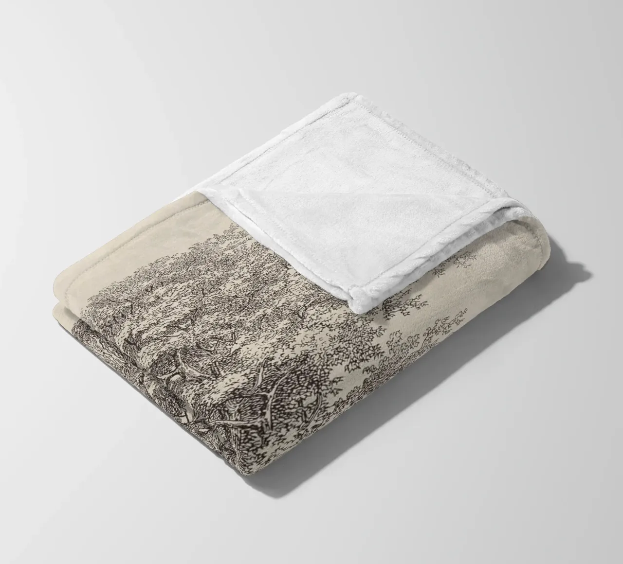 Tree Sketch - Hickory coperta in pile da apoloprints