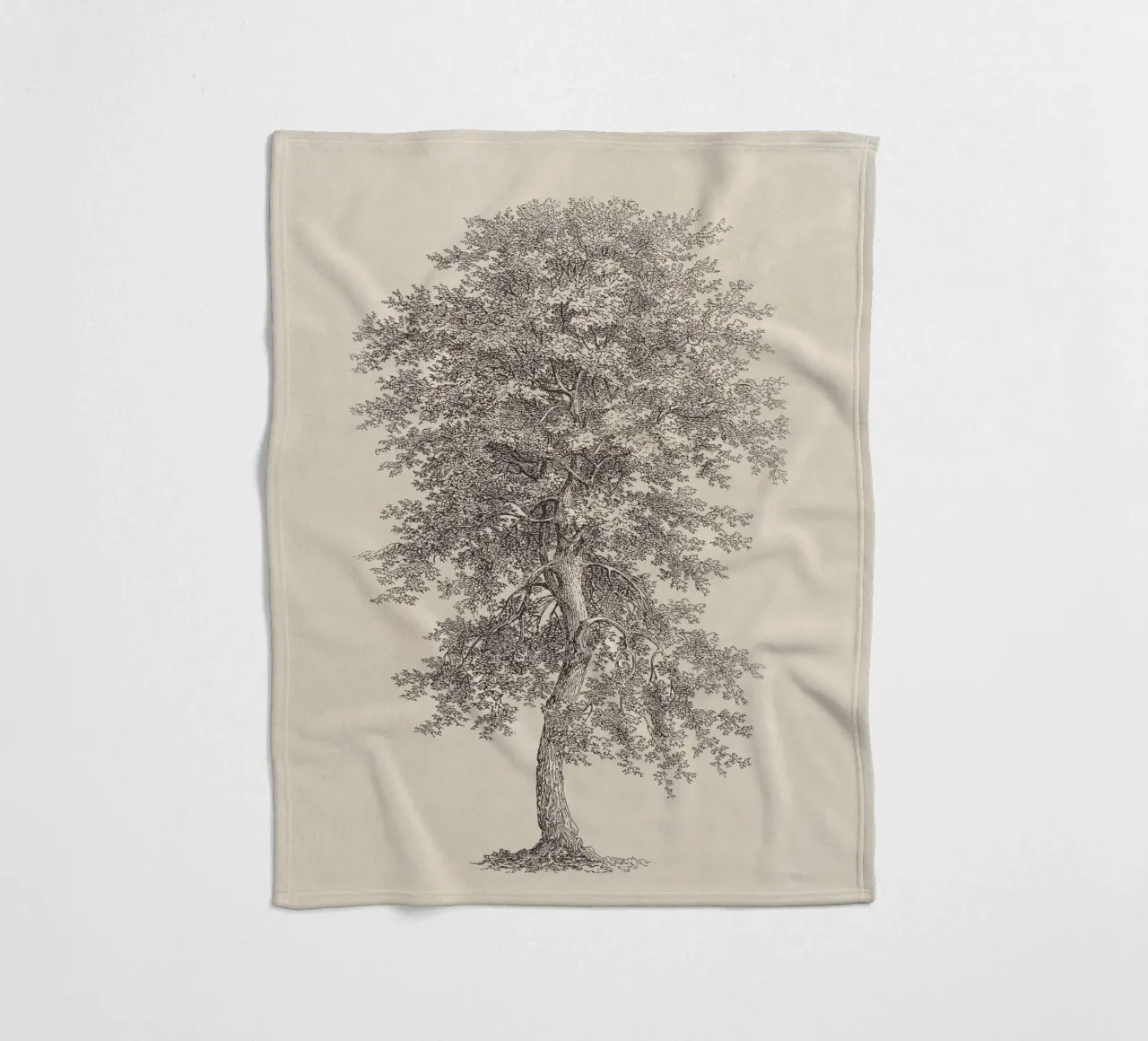 Tree Sketch - Hickory coperta in pile da apoloprints