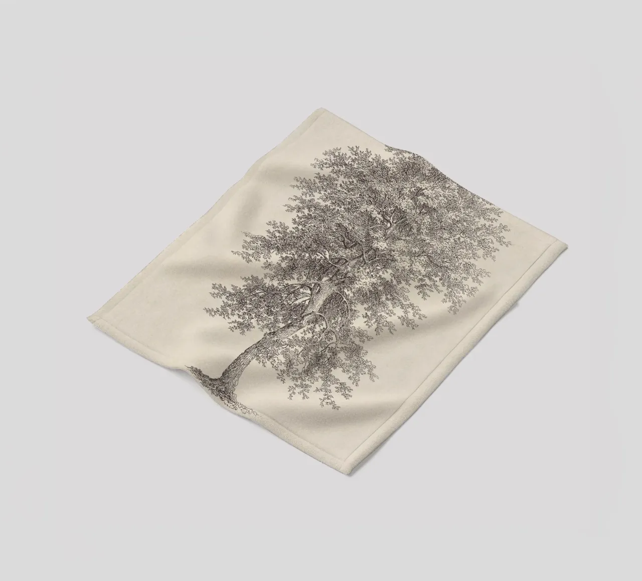 Tree Sketch - Hickory coperta in pile da apoloprints