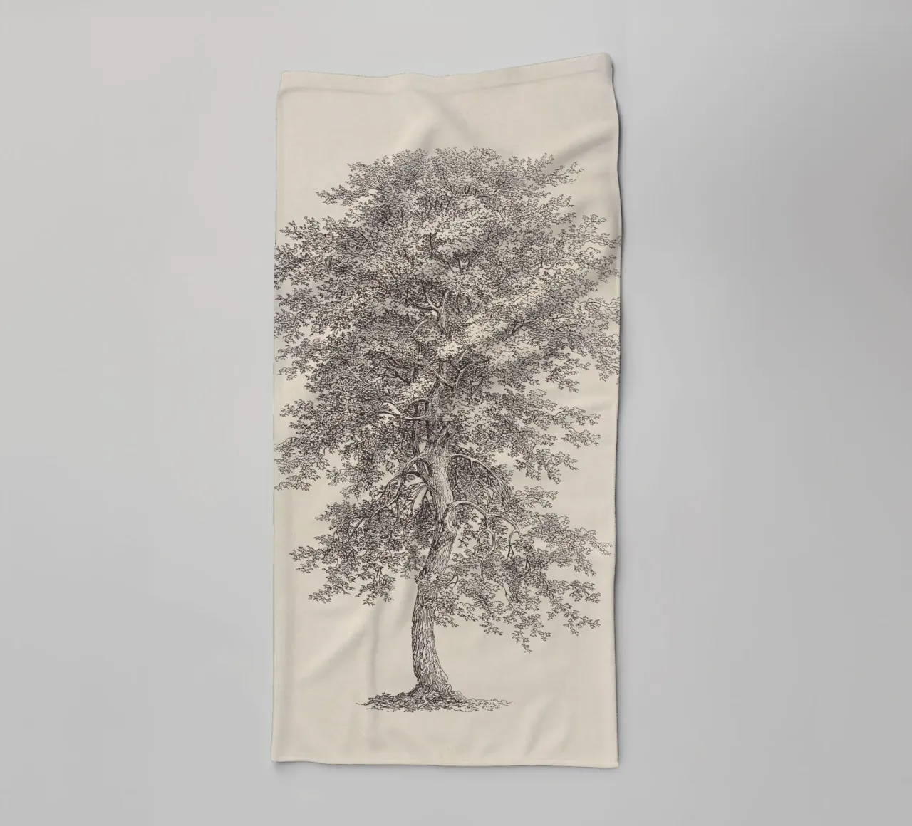 Tree Sketch - Hickory asciugamano da bagno da apoloprints