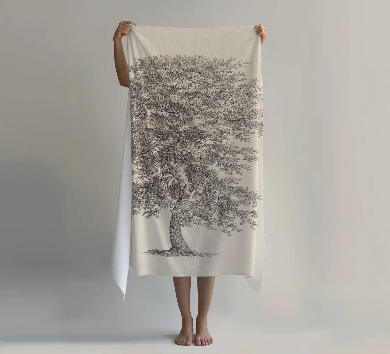 Tree Sketch - Hickory telo mare da apoloprints