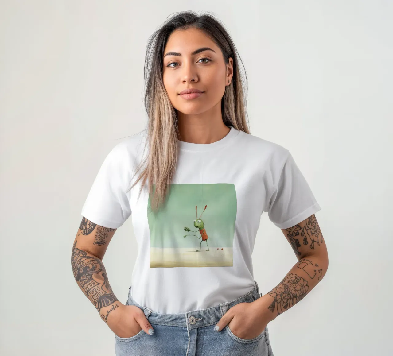 Grillo minimale 3 t-shirt da Minimal Animal Art