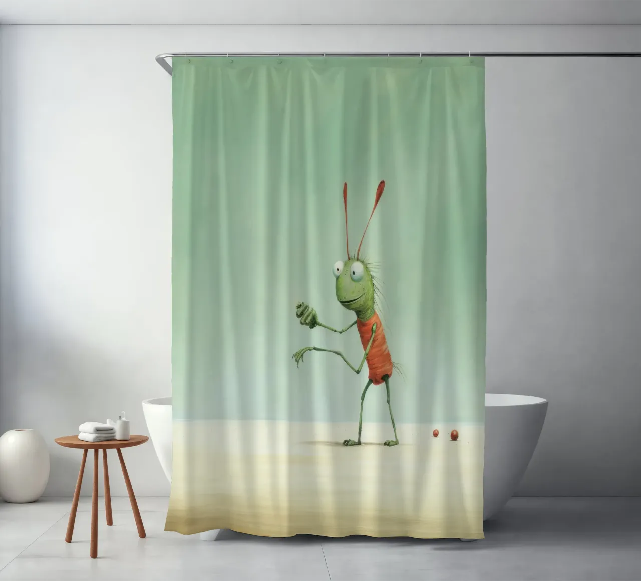 Grillo minimale 3 tenda da doccia da Minimal Animal Art
