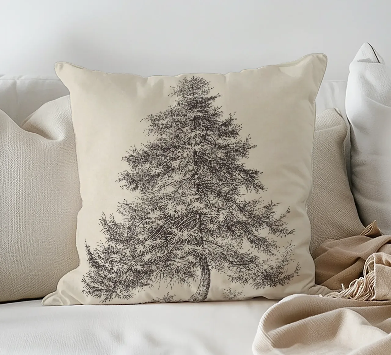 Tree Sketch - Larch cuscino da apoloprints