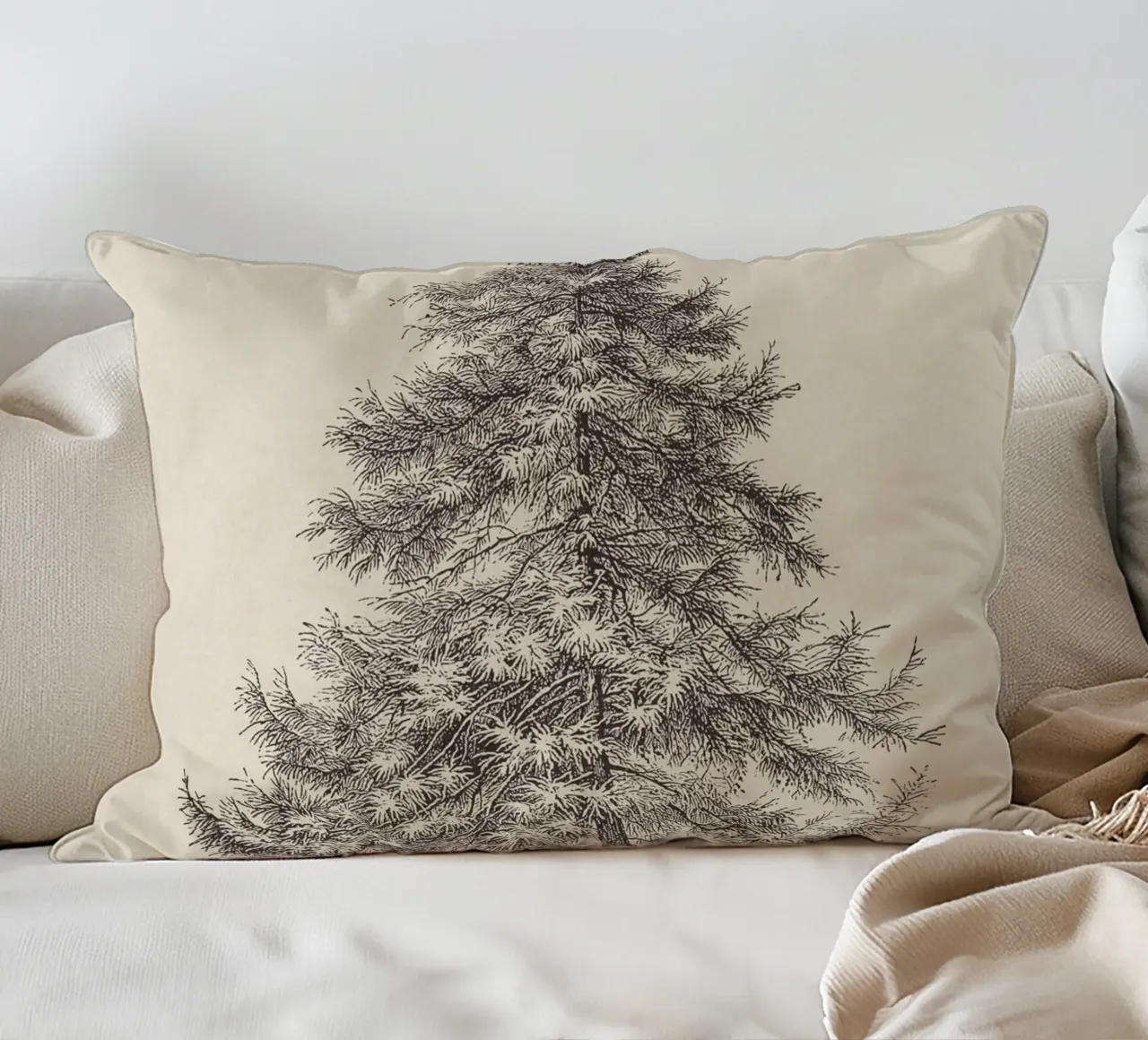 Tree Sketch - Larch cuscino da apoloprints