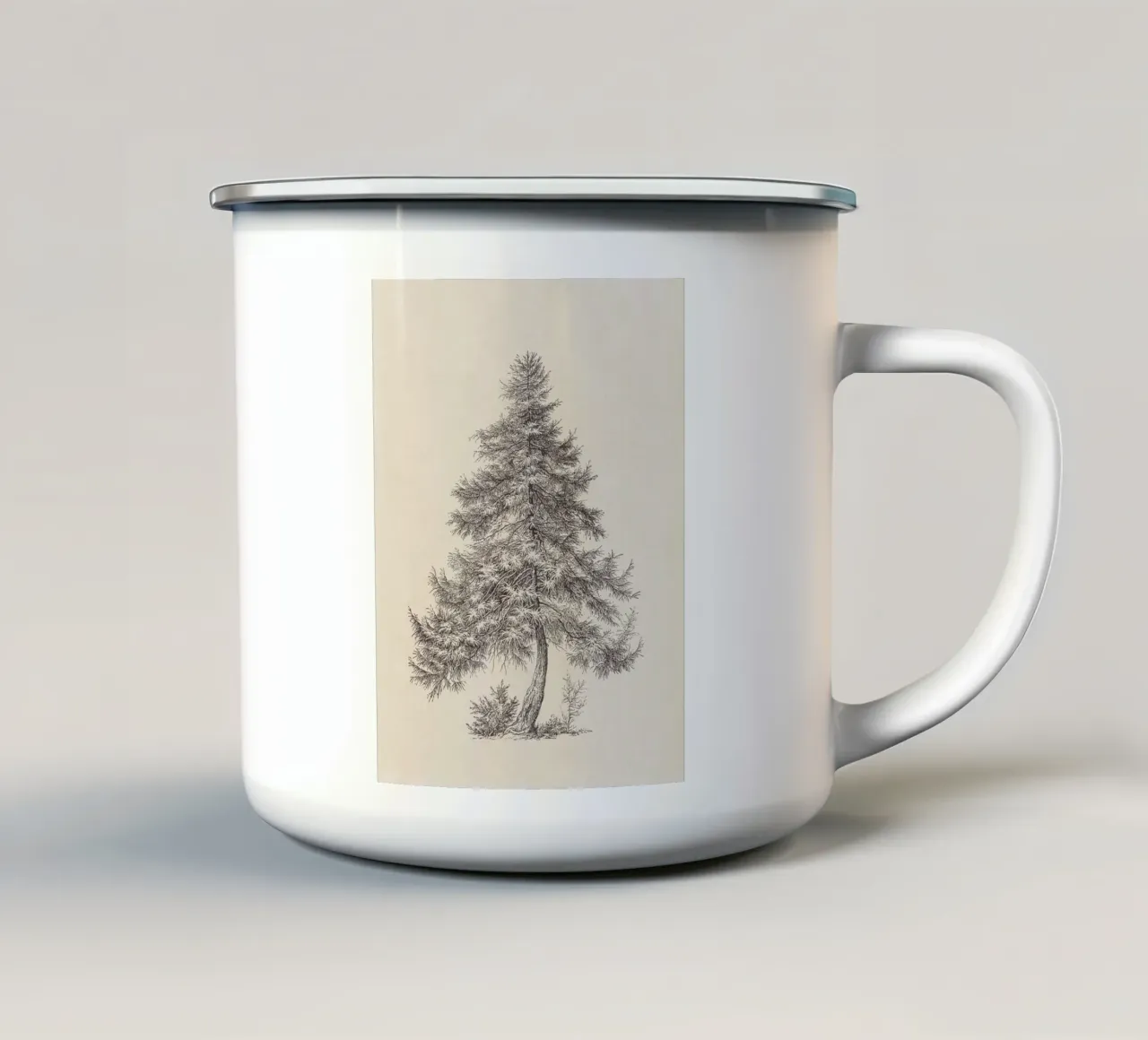 Tree Sketch - Larch emaille mok van apoloprints