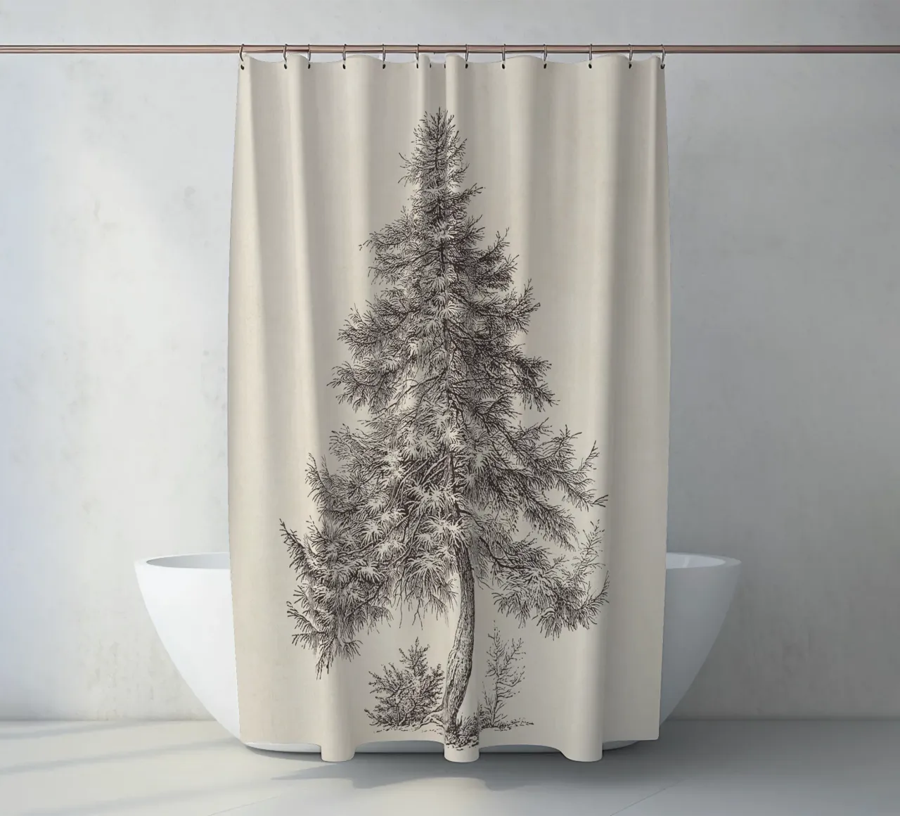 Tree Sketch - Larch tenda da doccia da apoloprints
