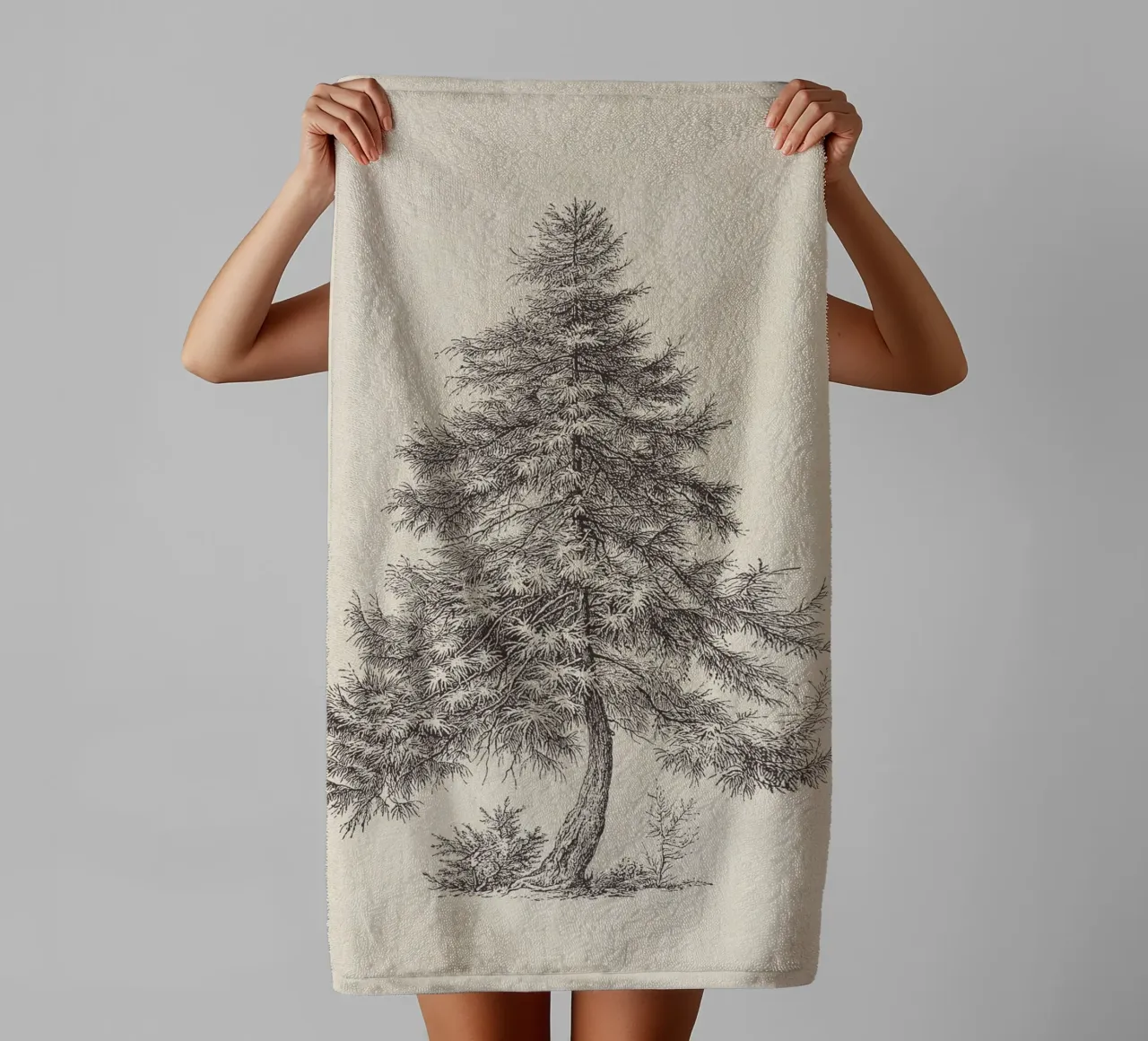 Tree Sketch - Larch asciugamano da bagno da apoloprints