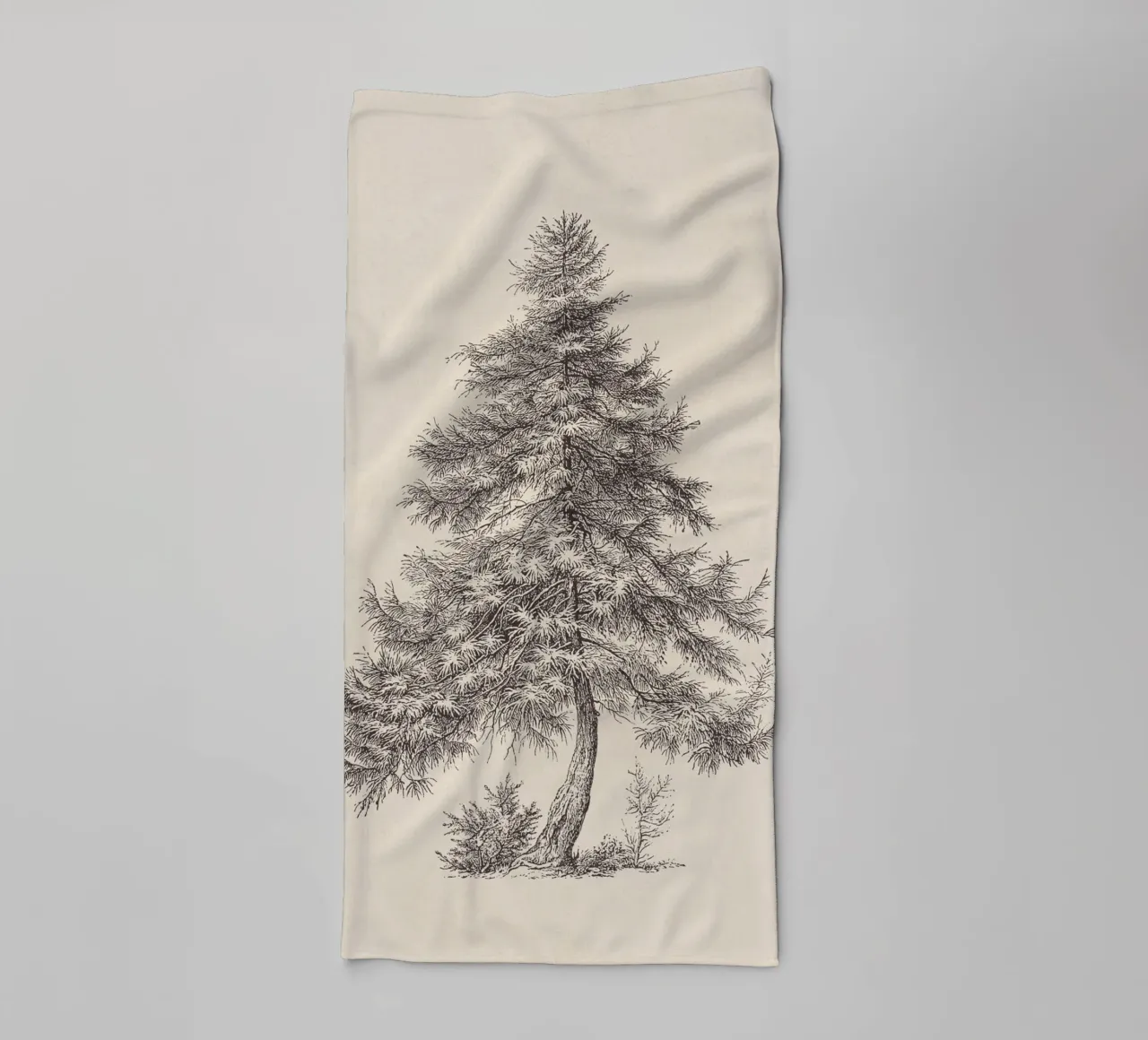 Tree Sketch - Larch asciugamano da bagno da apoloprints