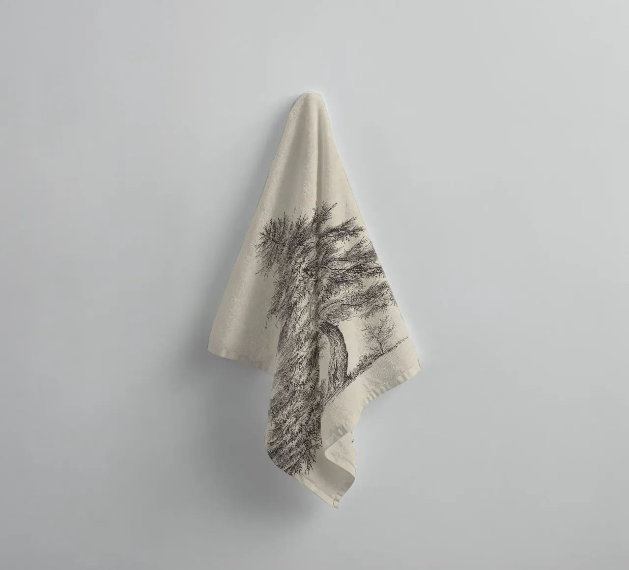 Tree Sketch - Larch asciugamano da bagno da apoloprints