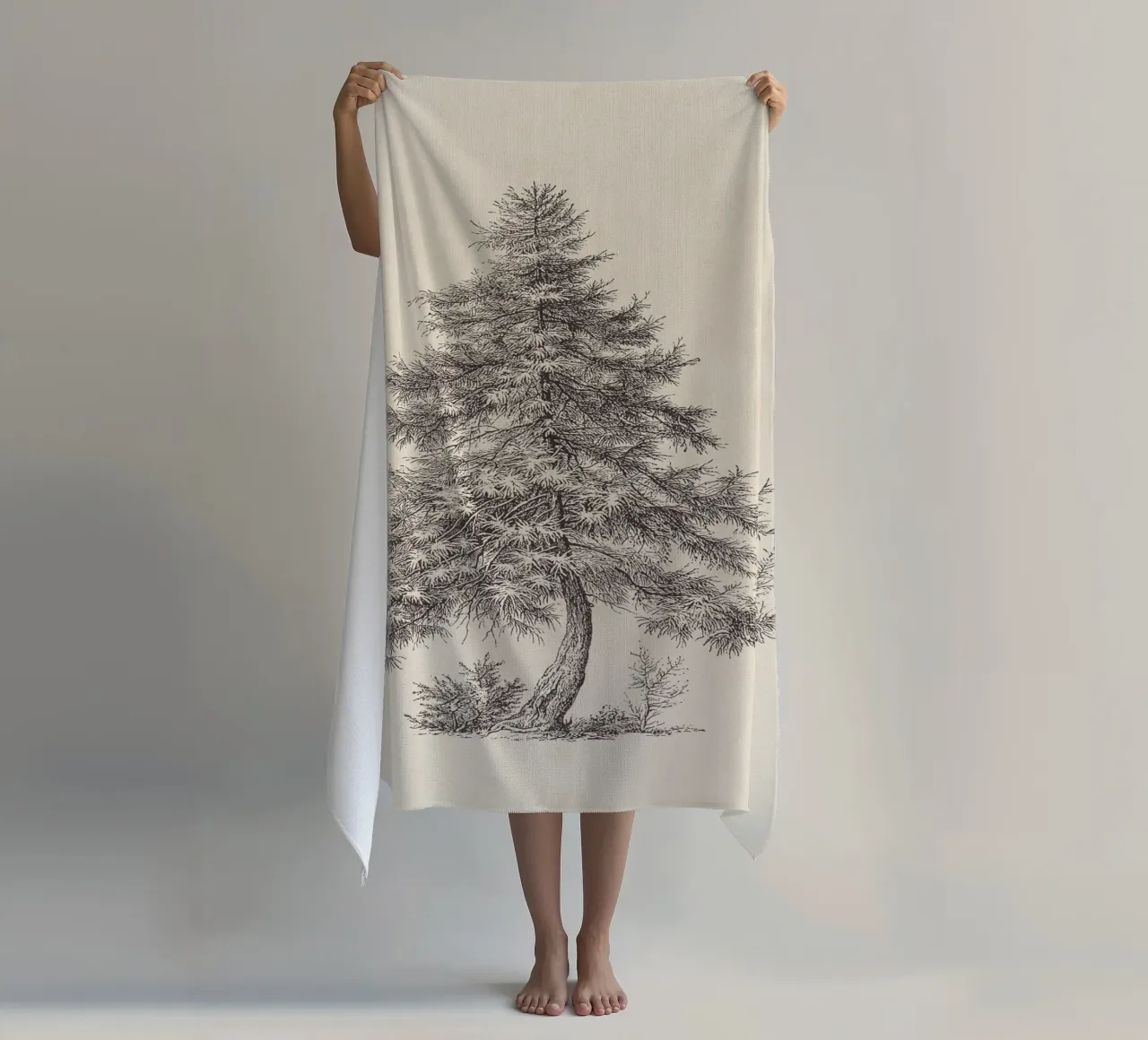 Tree Sketch - Larch toalla de playa de apoloprints