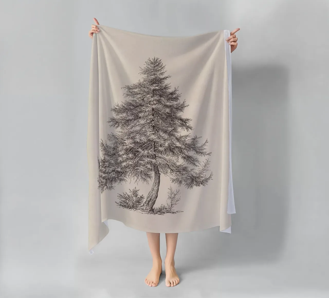 Tree Sketch - Larch toalla de playa de apoloprints