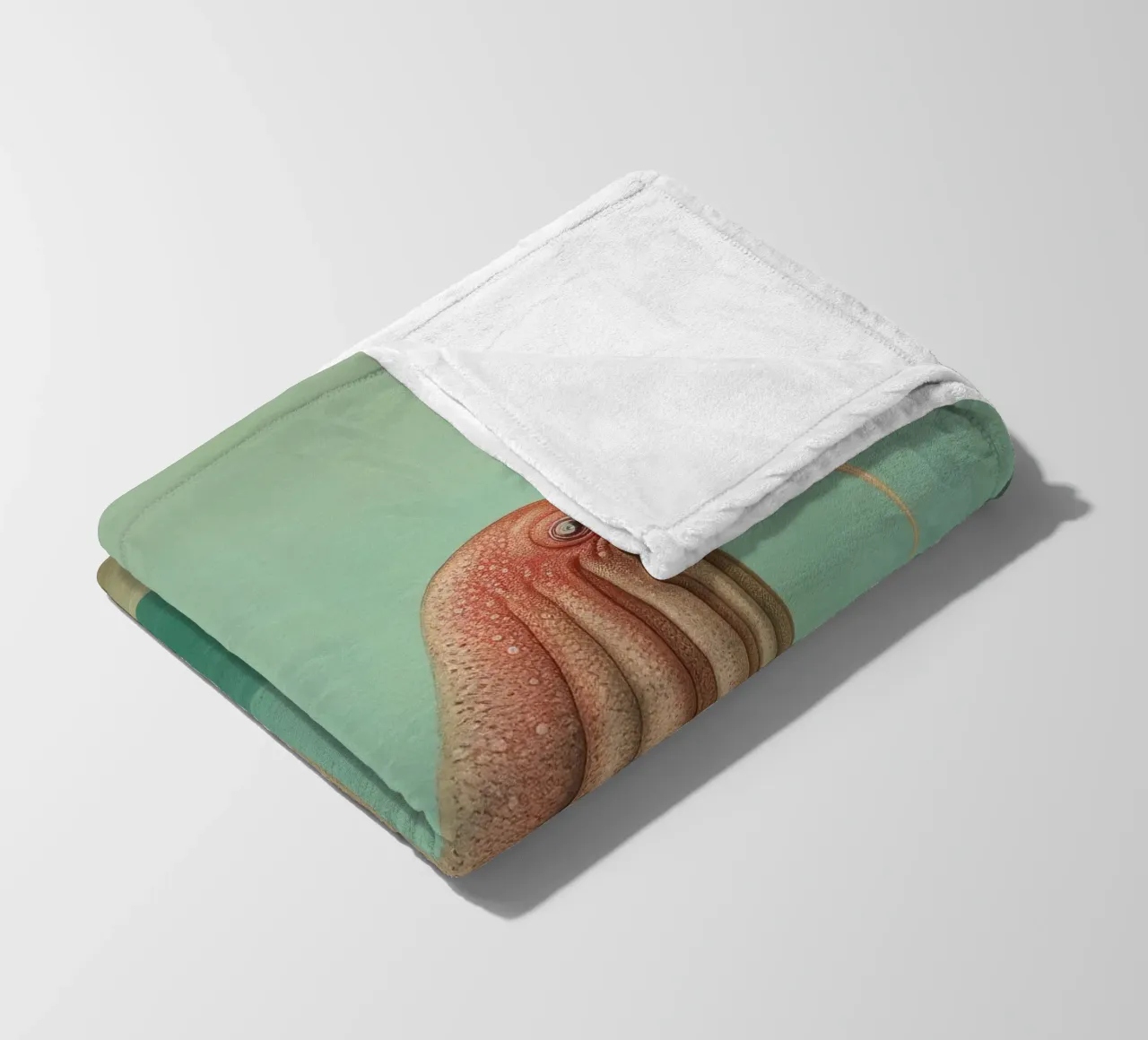 Minimal Cuttlefish 2 fleece blanket by Minimal Animal Art