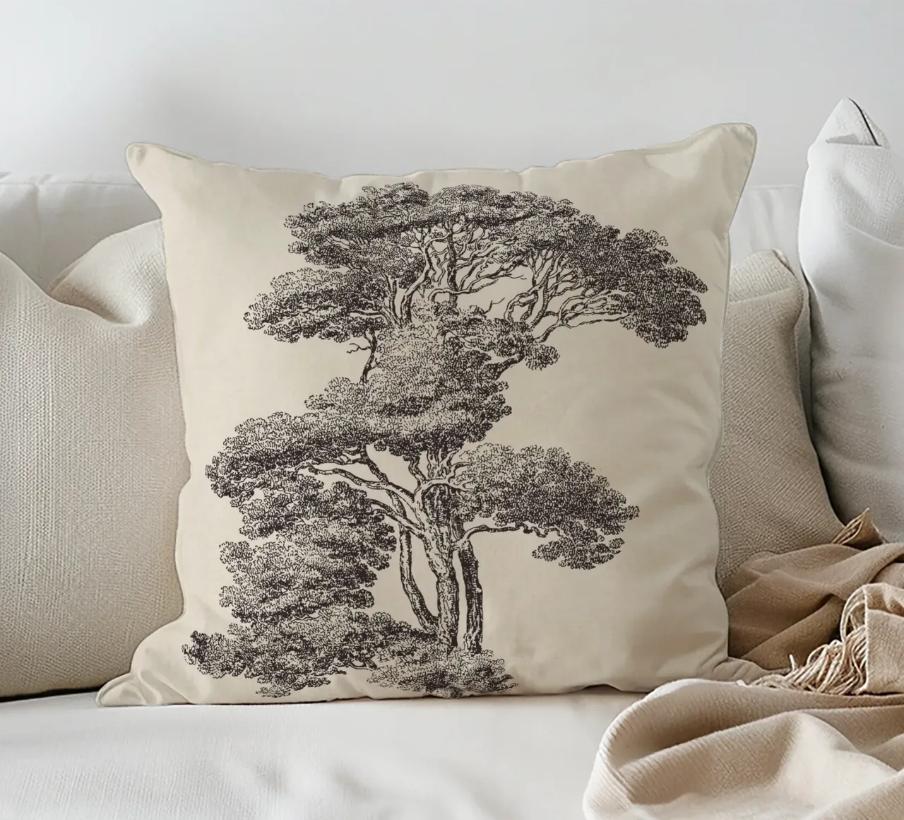 Tree Sketch - Loblolly Pine cuscino da apoloprints