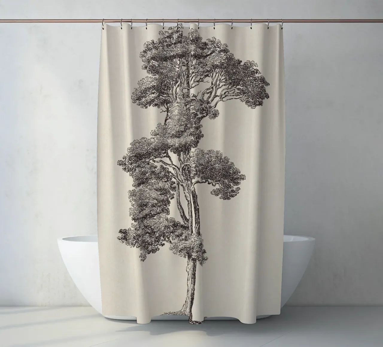 Tree Sketch - Loblolly Pine tenda da doccia da apoloprints
