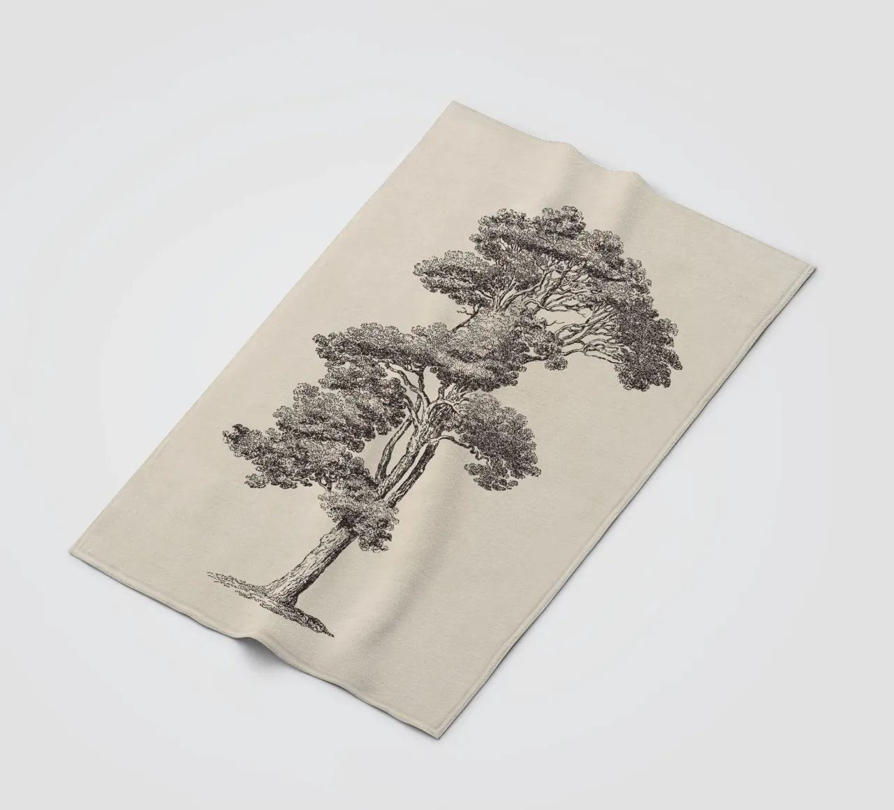 Tree Sketch - Loblolly Pine manta de franela de apoloprints
