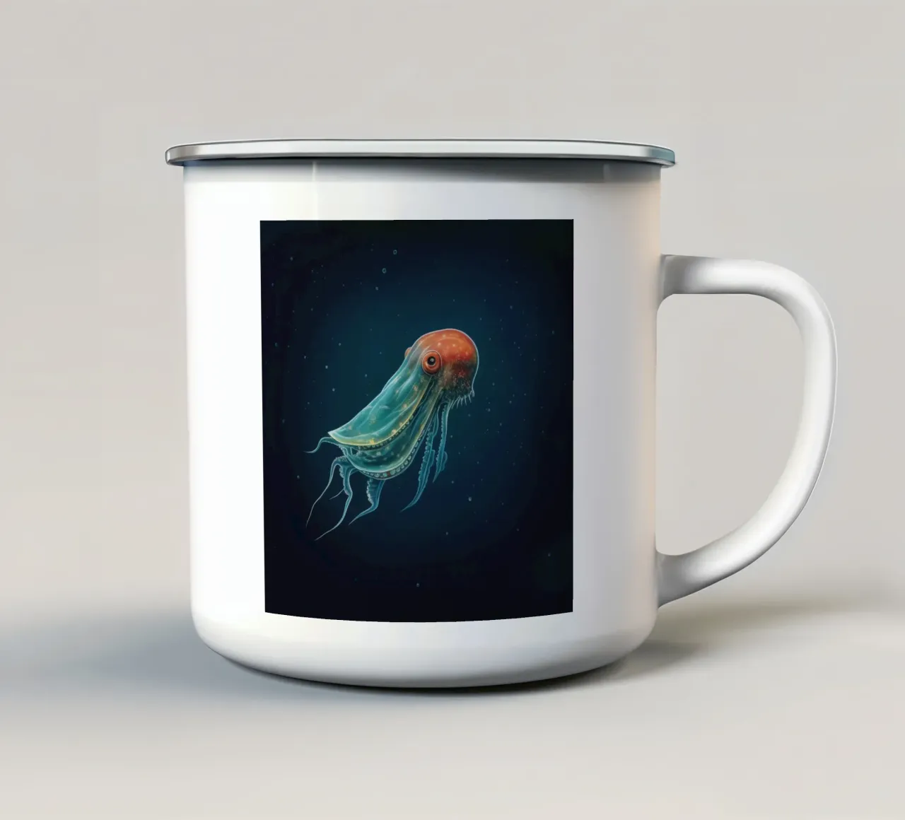 Seppia minima 3 tazza in smalto da Minimal Animal Art