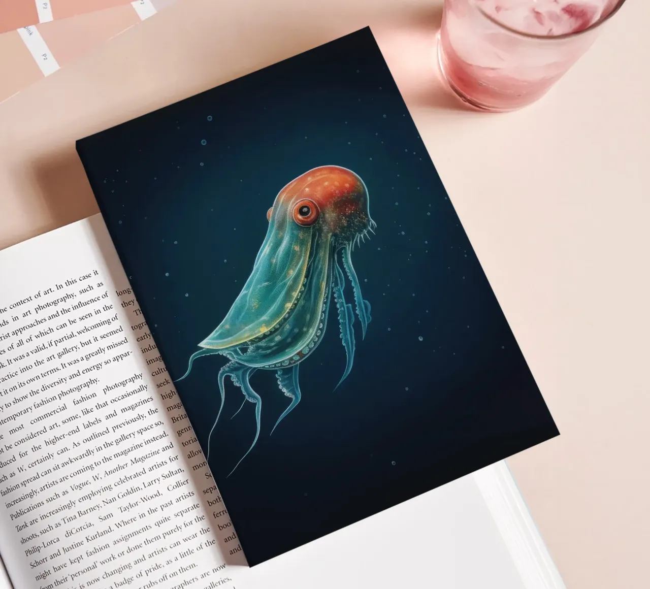 Minimal Cuttlefish 3 notebook by Minimal Animal Art
