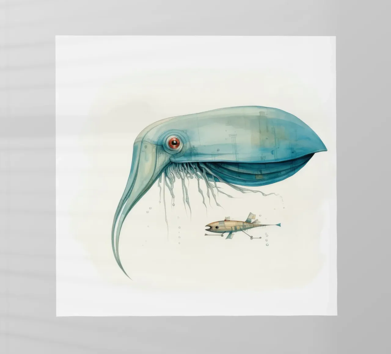 Seppia minima 4 pellicola backlit da Minimal Animal Art