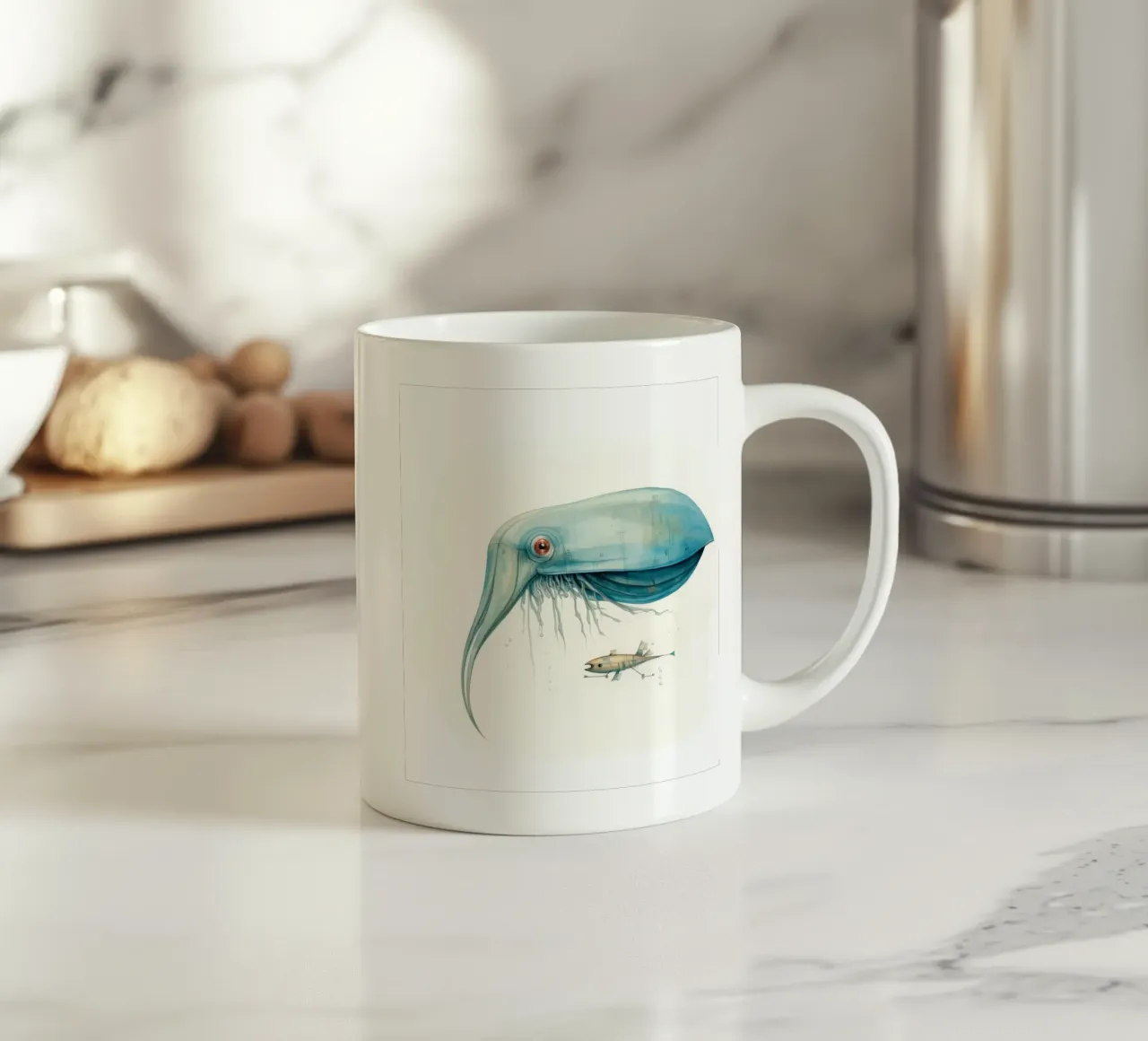 Seppia minima 4 tazza in ceramica da Minimal Animal Art