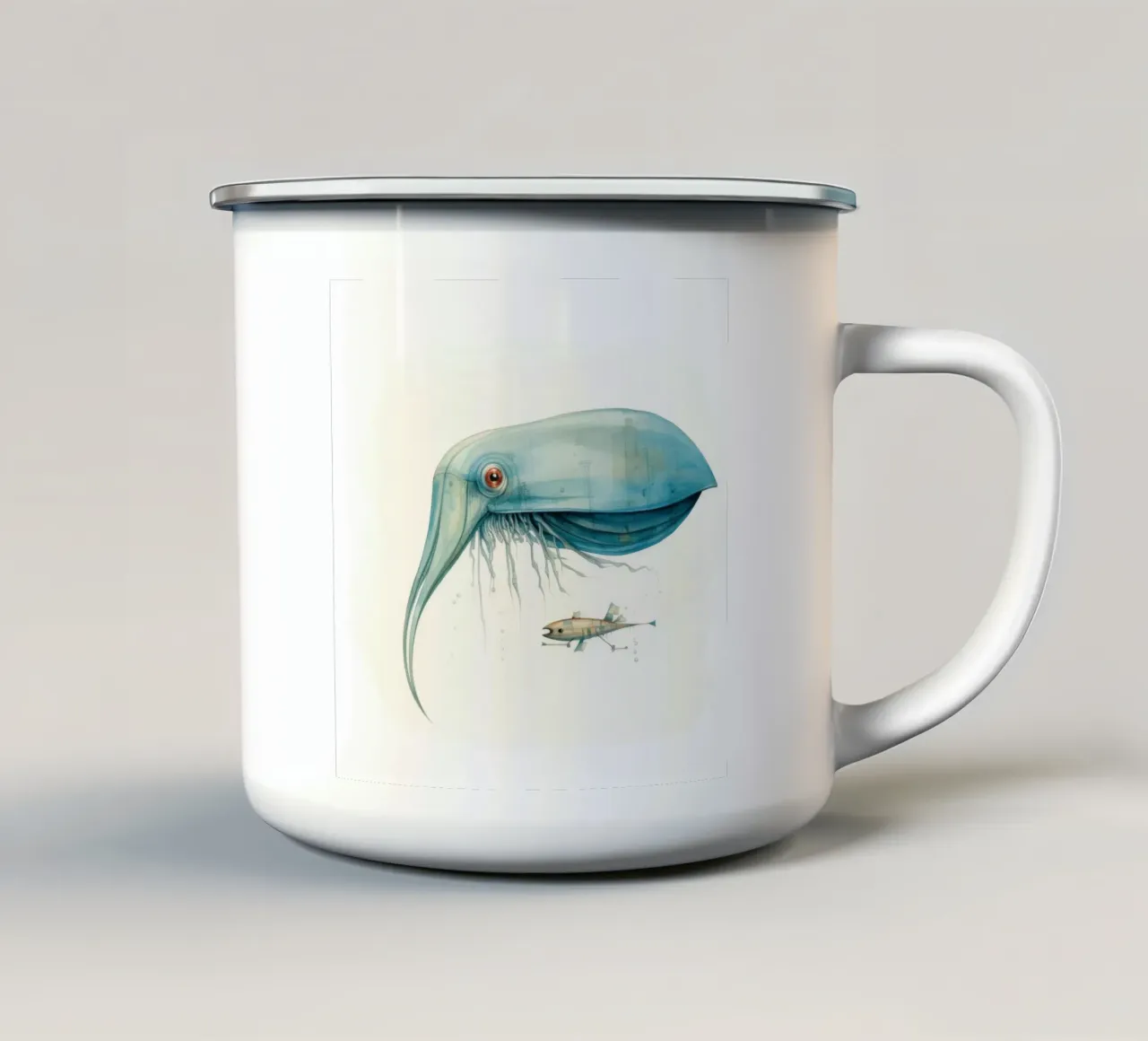 Seppia minima 4 tazza in smalto da Minimal Animal Art