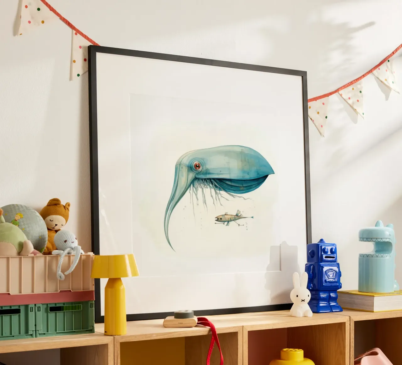 Minimal Cuttlefish 4 poster by Minimal Animal Art