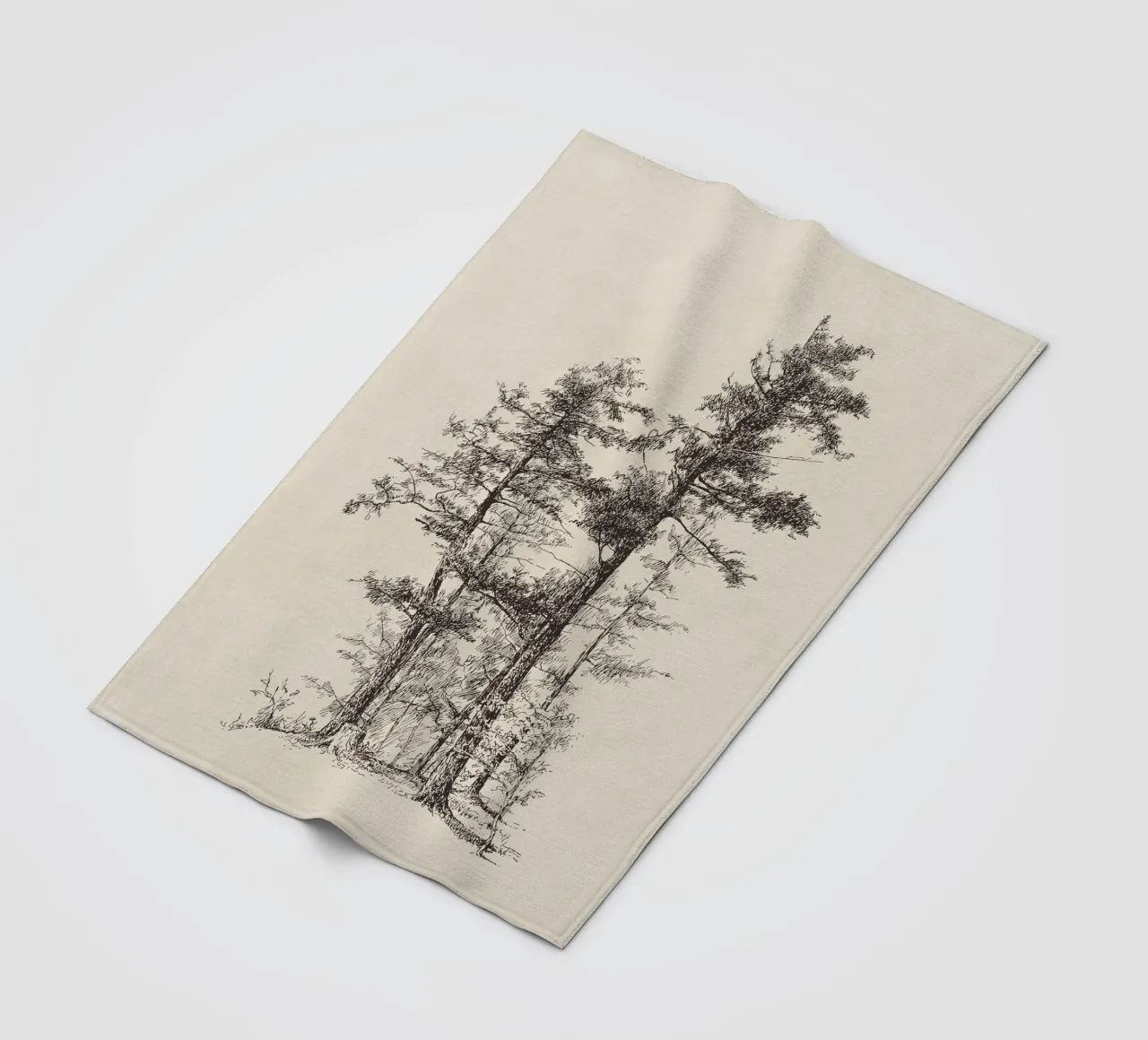 Tree Sketch - Longleaf Pine coperta in pile da apoloprints