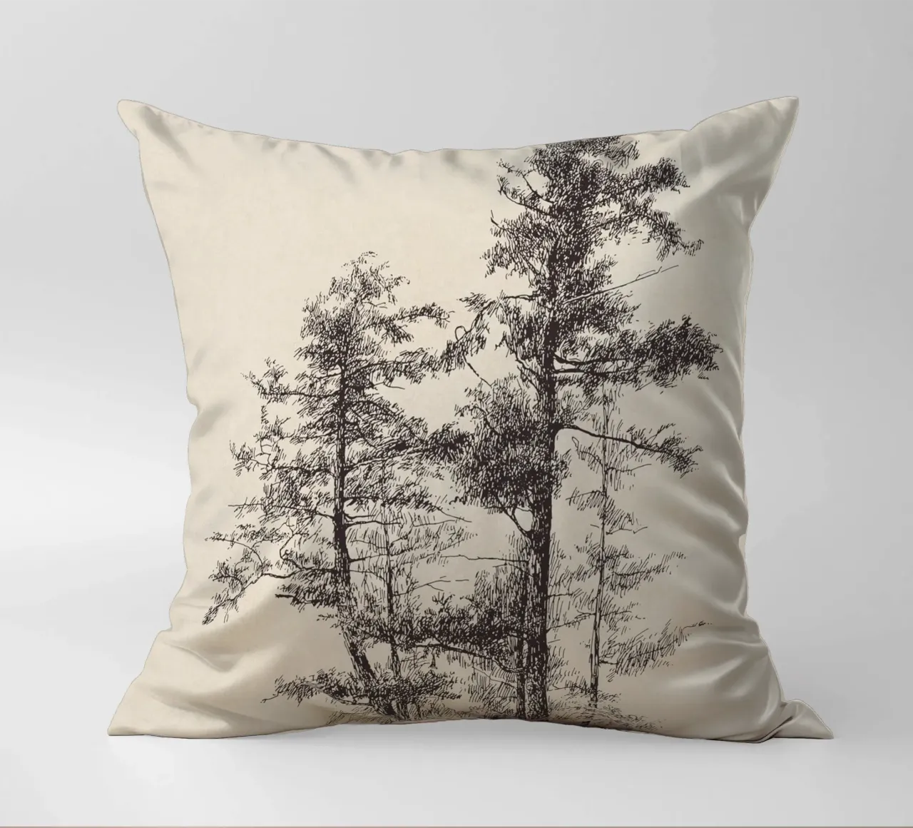 Tree Sketch - Longleaf Pine cuscino da apoloprints
