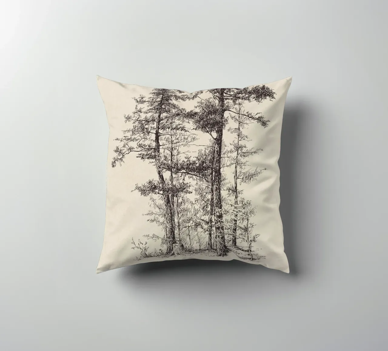 Tree Sketch - Longleaf Pine cuscino da apoloprints