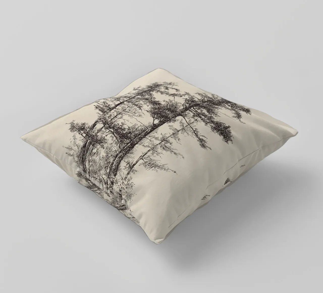 Tree Sketch - Longleaf Pine cuscino da apoloprints