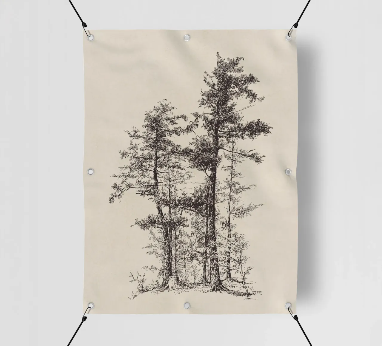 Tree Sketch - Longleaf Pine telo in pvc da apoloprints
