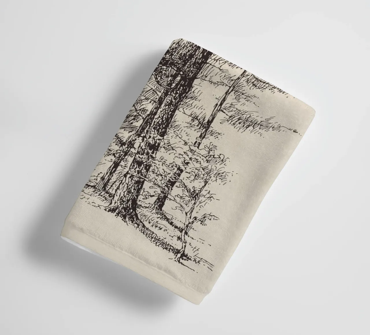 Tree Sketch - Longleaf Pine asciugamano da bagno da apoloprints