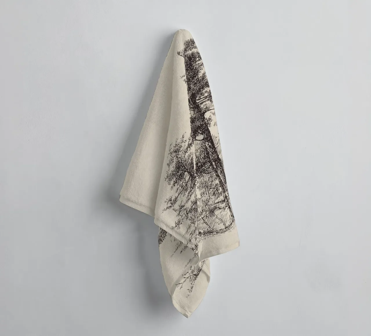 Tree Sketch - Longleaf Pine asciugamano da bagno da apoloprints