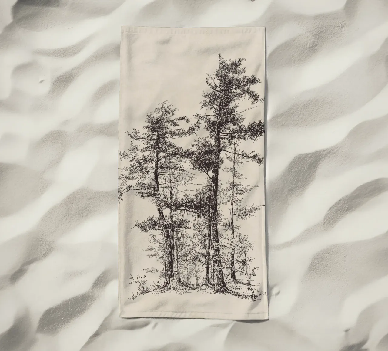 Tree Sketch - Longleaf Pine telo mare da apoloprints