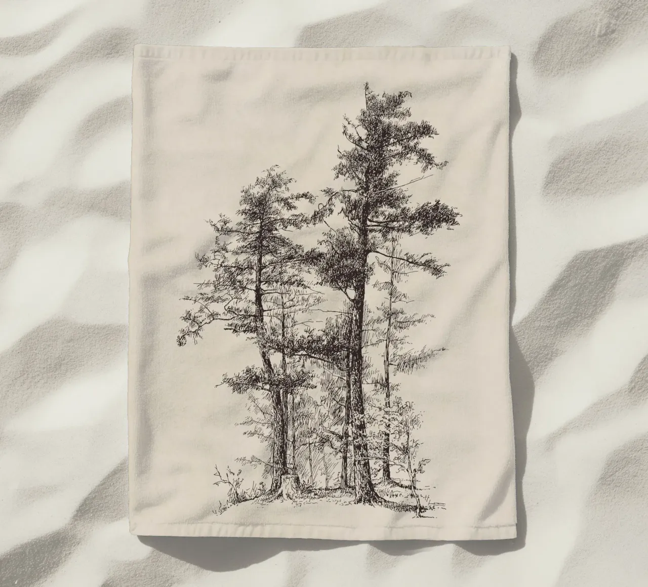 Tree Sketch - Longleaf Pine telo mare da apoloprints