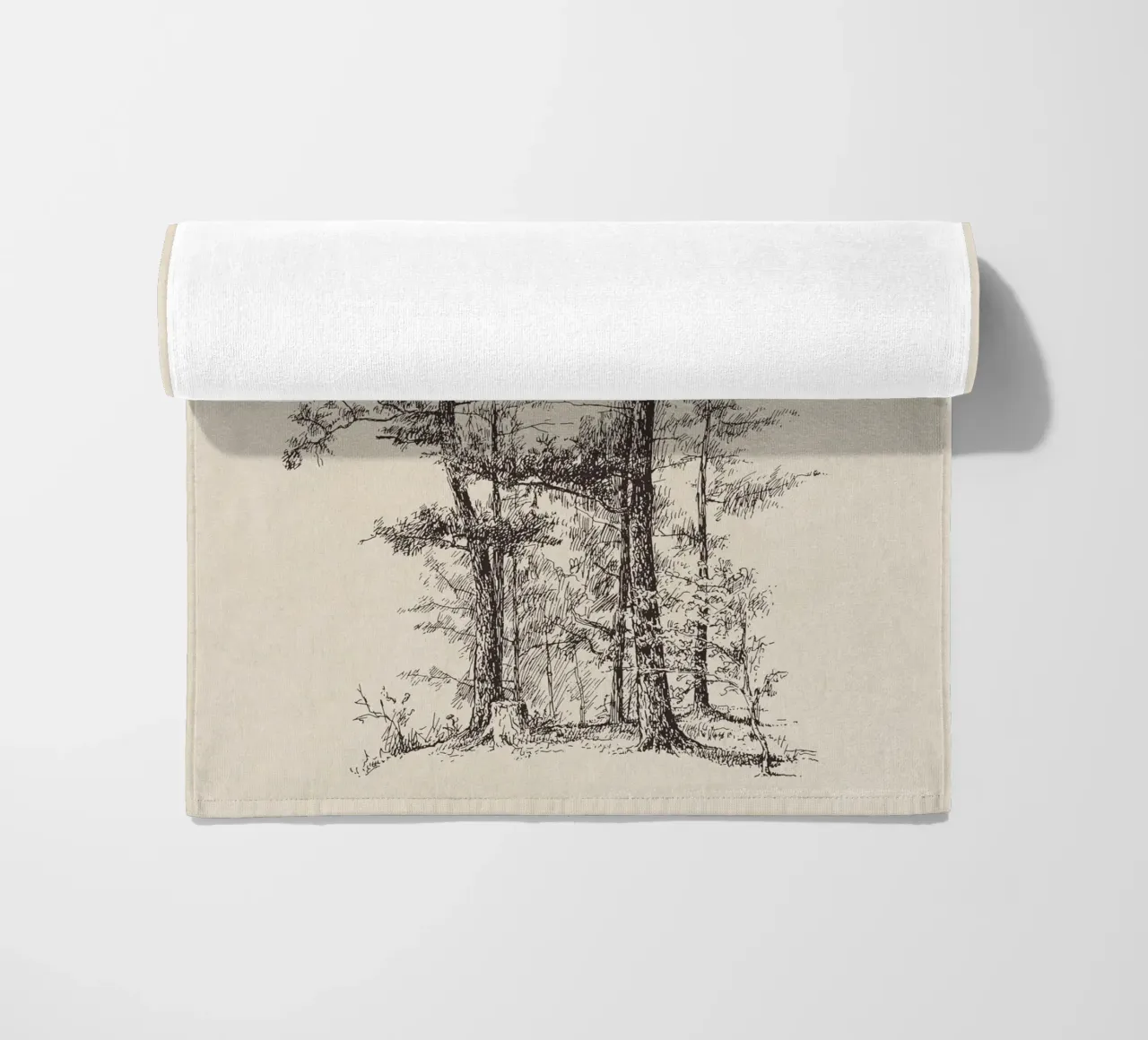 Tree Sketch - Longleaf Pine telo mare da apoloprints