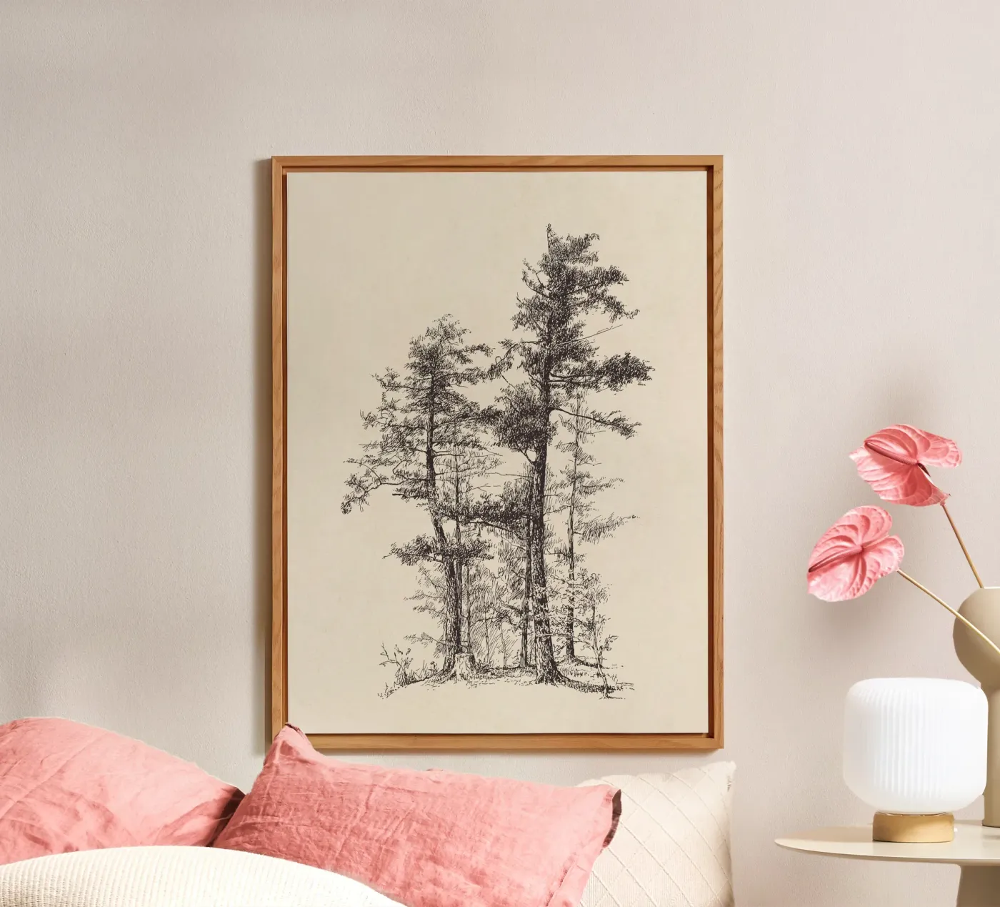 Longleaf Pine Tree Sketch forex plate by Apolo Prints