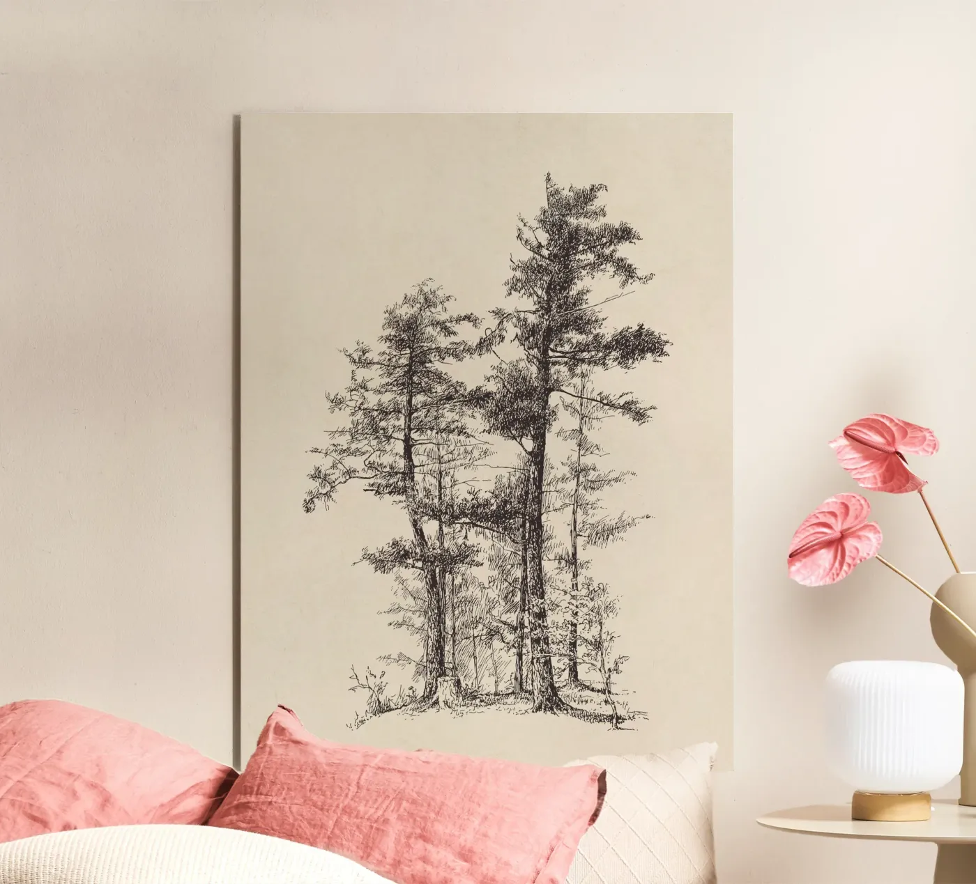 Longleaf Pine Tree Sketch forex plate by Apolo Prints