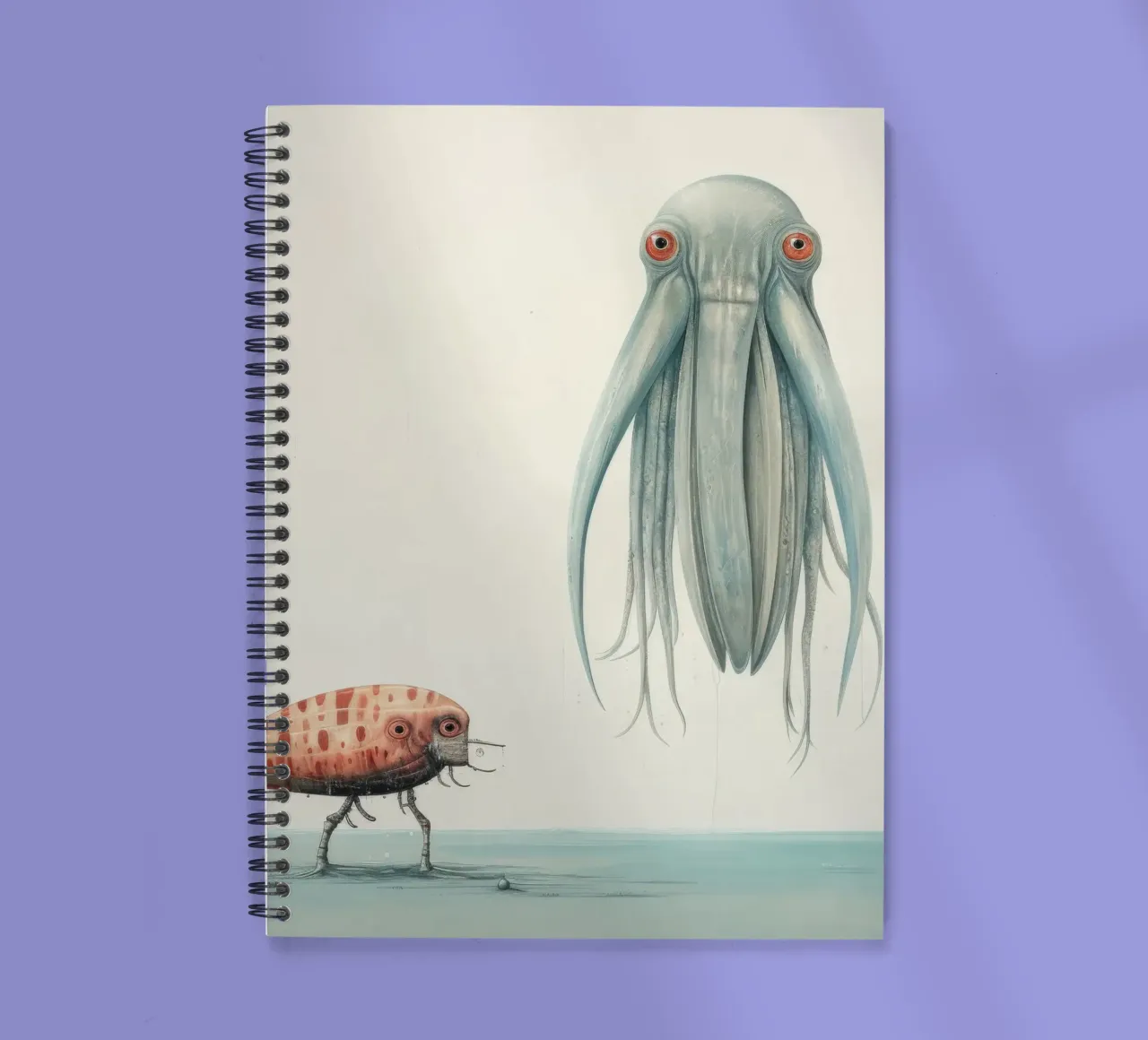 Minimal Cuttlefish 1 spiral notebook by Minimal Animal Art