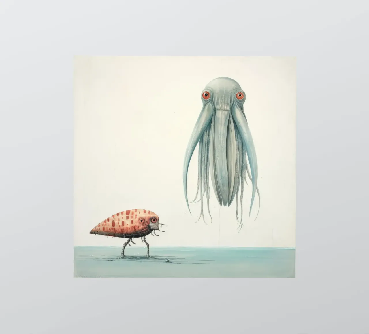 Minimal Cuttlefish 1 sticker by Minimal Animal Art