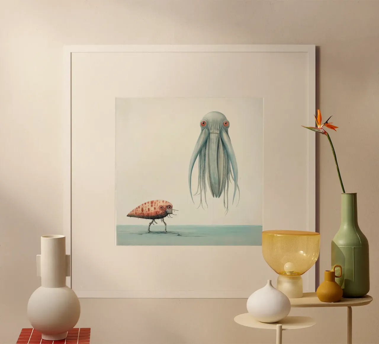 Minimal Cuttlefish 1 hahnemühle by Minimal Animal Art