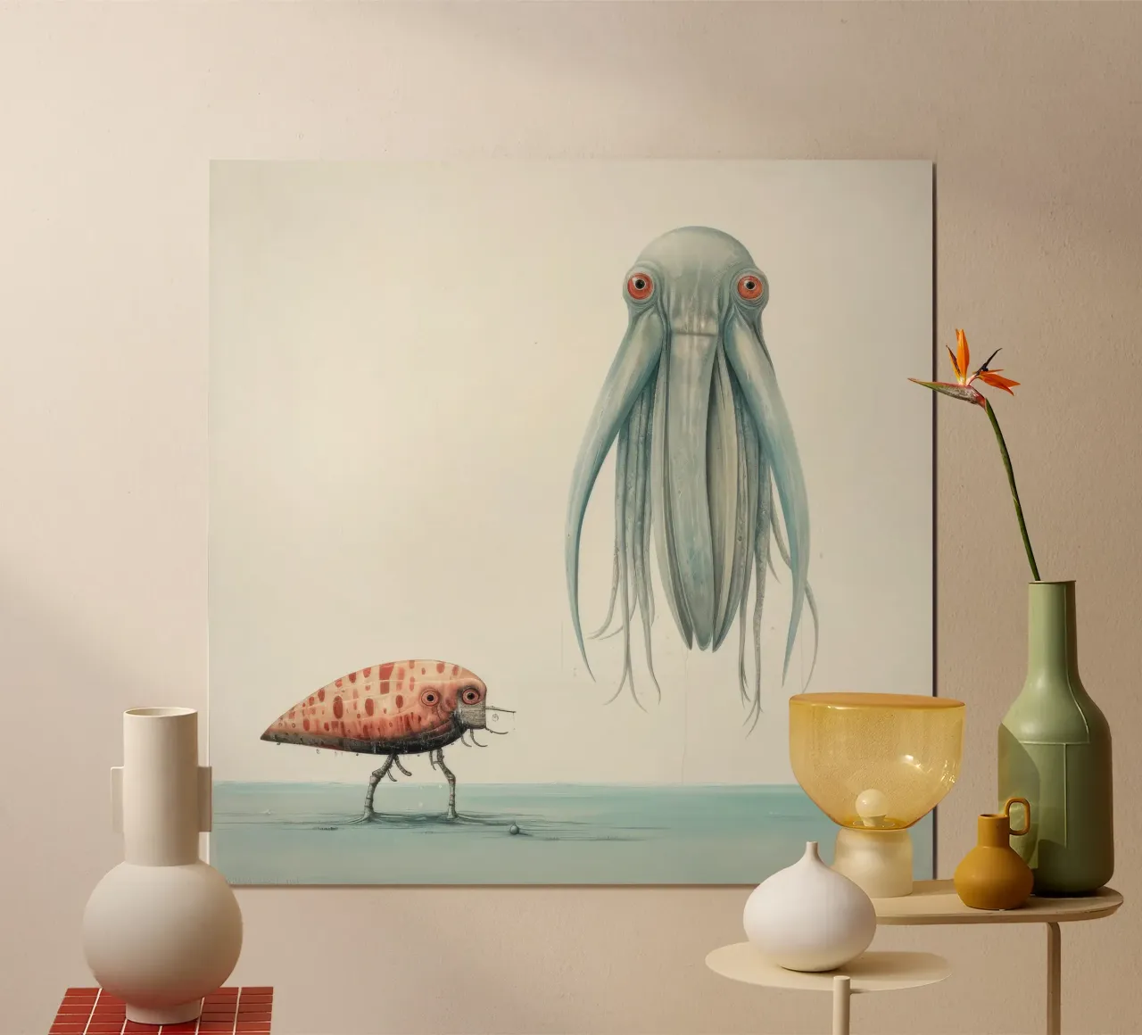 Minimal Cuttlefish 1 hahnemühle by Minimal Animal Art