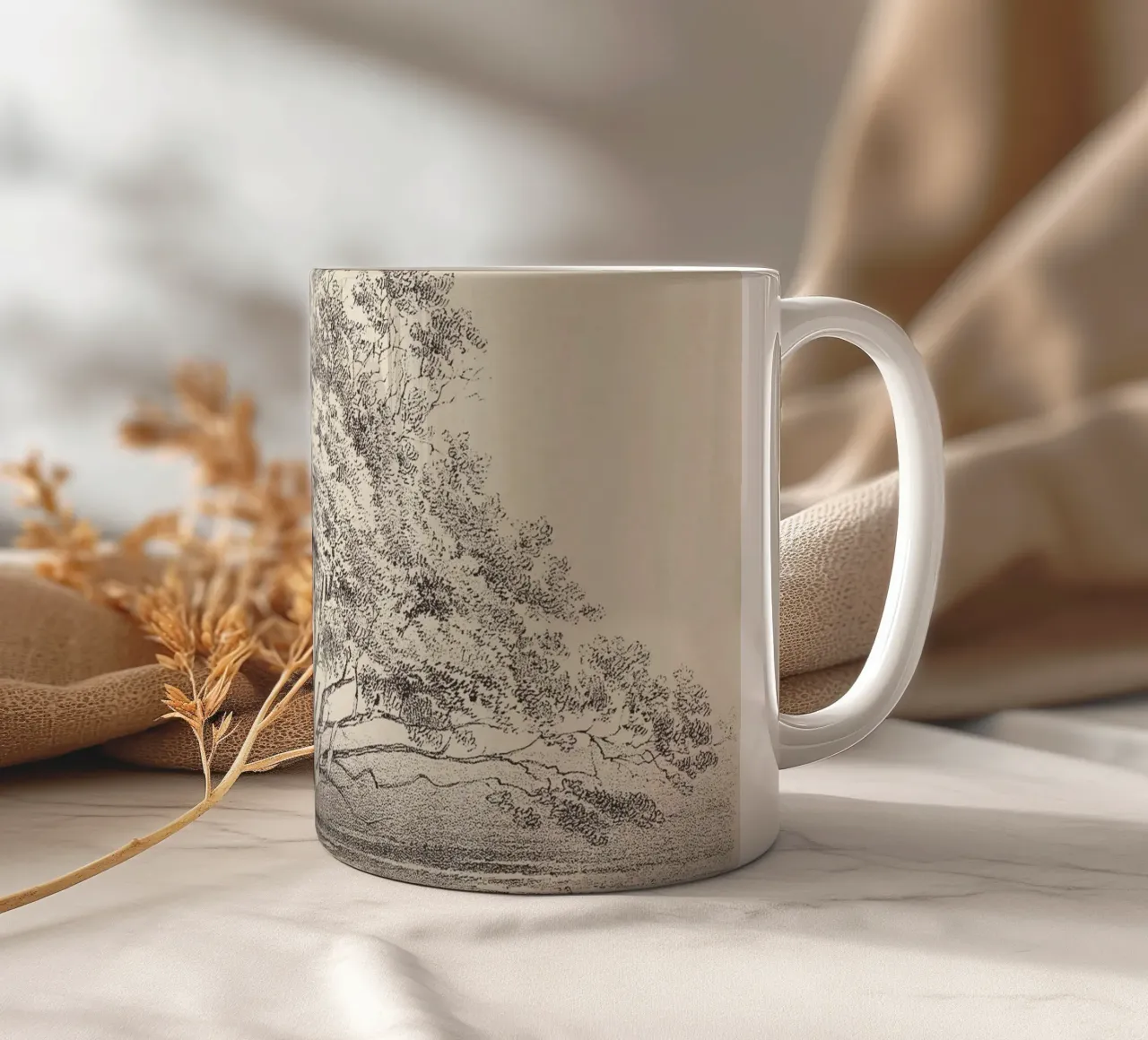Tree Sketch - Manzanita tazza in ceramica da apoloprints