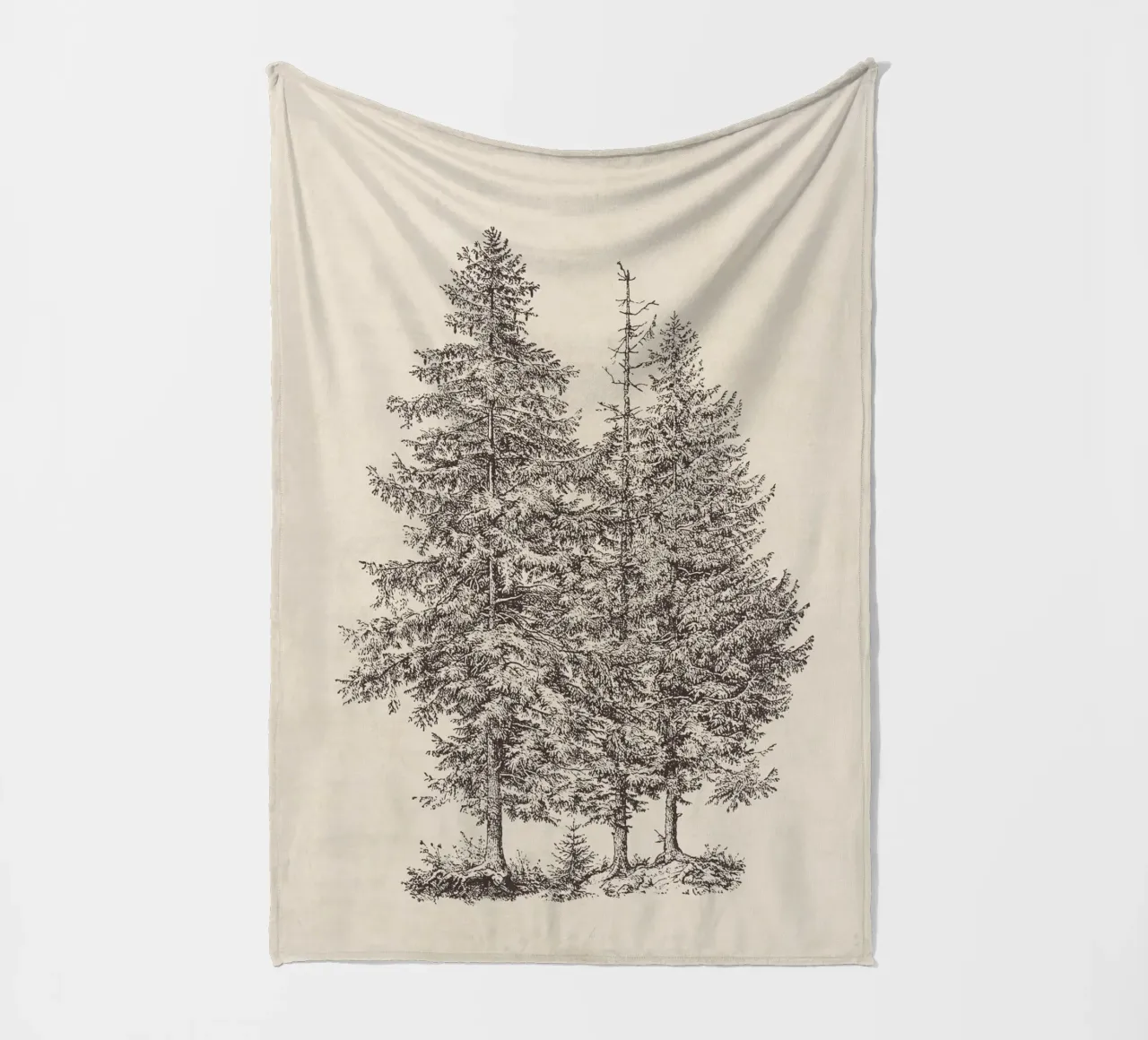 Tree Sketch - Norway Spruce coperta in pile da apoloprints