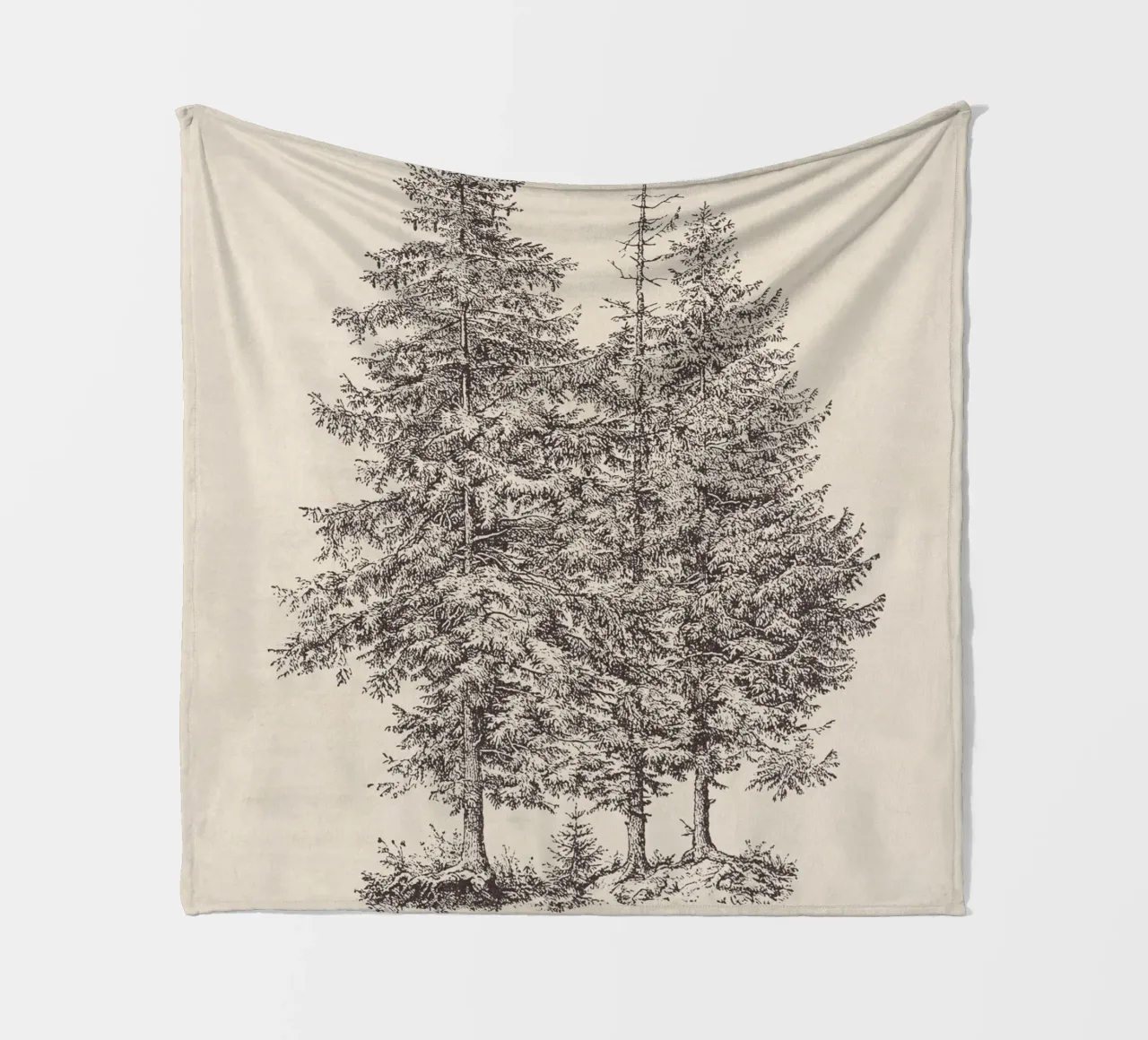 Tree Sketch - Norway Spruce coperta in pile da apoloprints