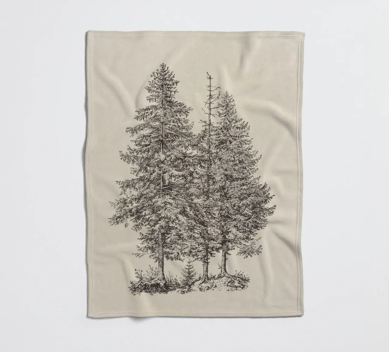 Tree Sketch - Norway Spruce coperta in pile da apoloprints