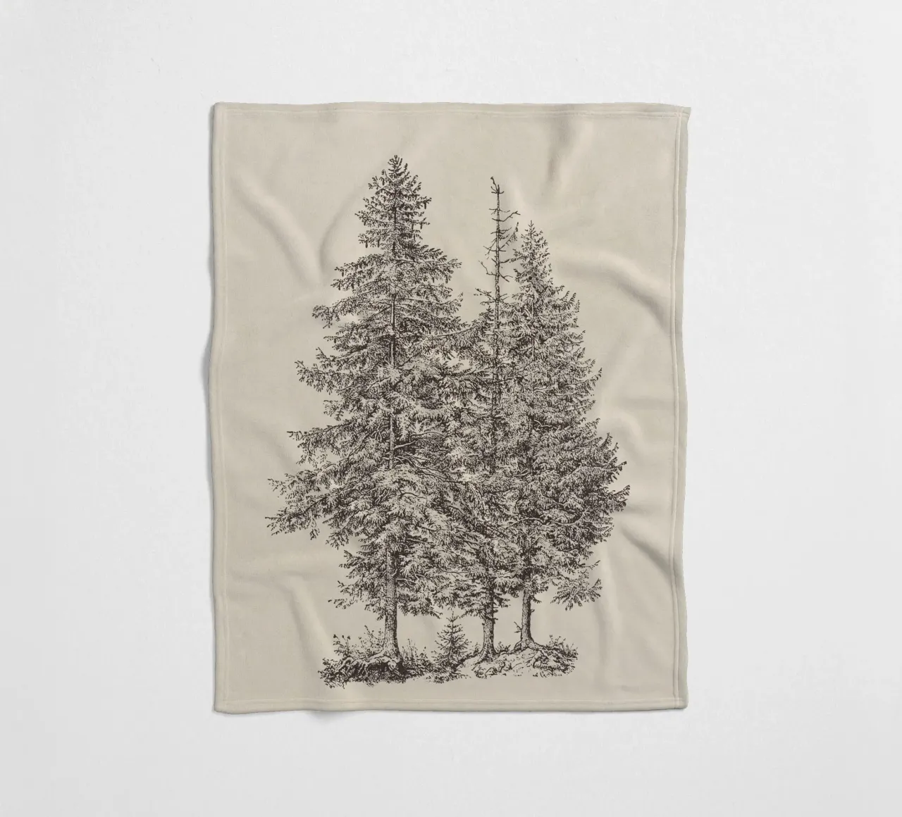Tree Sketch - Norway Spruce coperta in pile da apoloprints